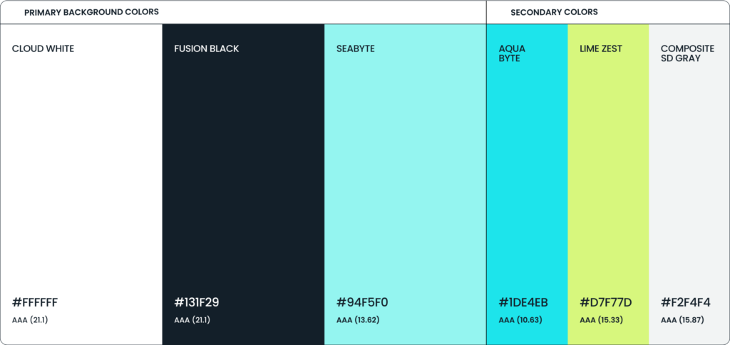 sisense color proportions hex codes